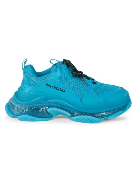 Balenciaga Triple S Clear Sole Sneakers For Men Deep Blue - Image 9