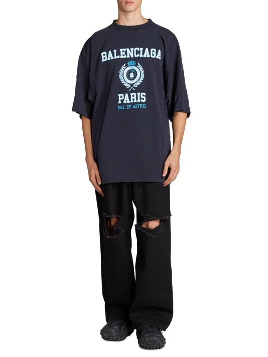 Balenciaga Collegiate Logo T-Shirt For Men - Image 2