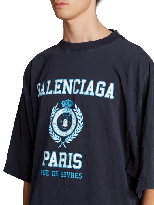 Balenciaga Collegiate Logo T-Shirt For Men - Image 6