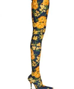 Balenciaga Naked Knife Printed Over-The-Knee Boots