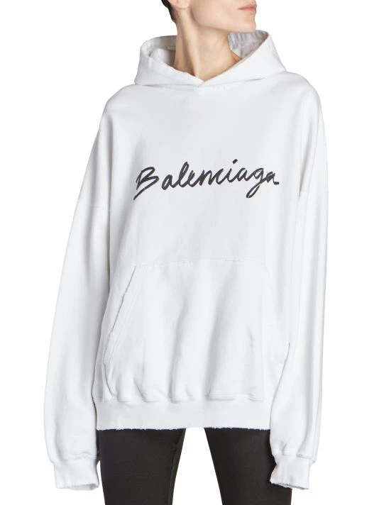 Balenciaga Script Logo Oversized Hoodie - Image 3