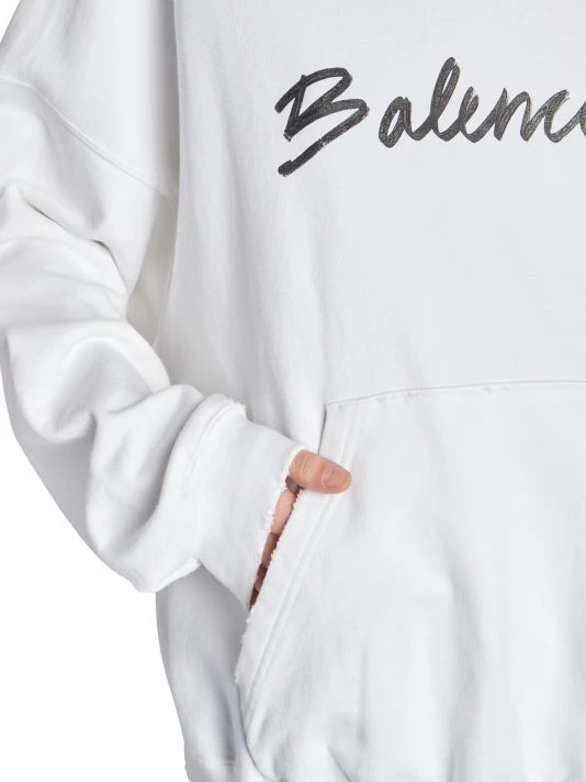 Balenciaga Script Logo Oversized Hoodie - Image 6