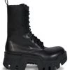 Balenciaga Bulldozer Leather Lace-Up Platform Boots