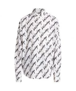 Balenciaga Large-Fit Long-Sleeve New Scribble Logo Shirt For Men