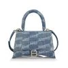 Balenciaga Small Hourglass Monogram Denim Top Handle Bag