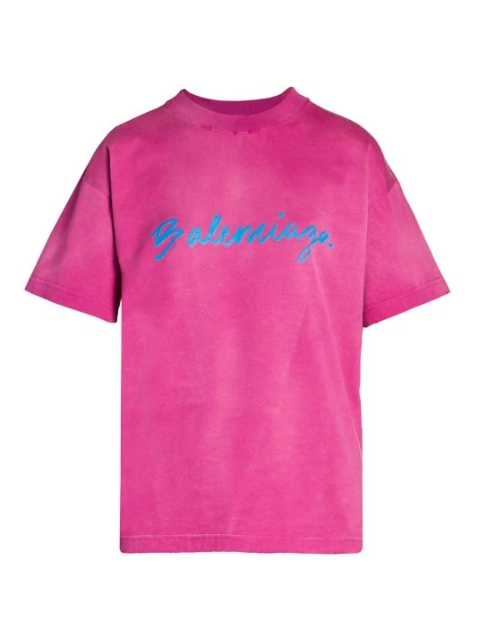 Balenciaga Script Logo T-Shirt White Black - Image 4