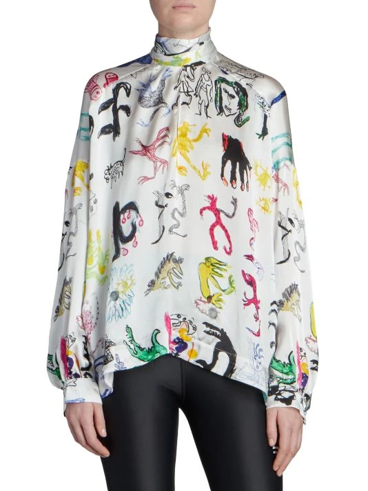 Balenciaga Artist Doodle Graphic Blouse - Image 3
