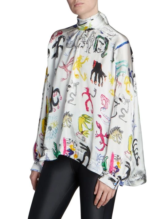Balenciaga Artist Doodle Graphic Blouse - Image 4
