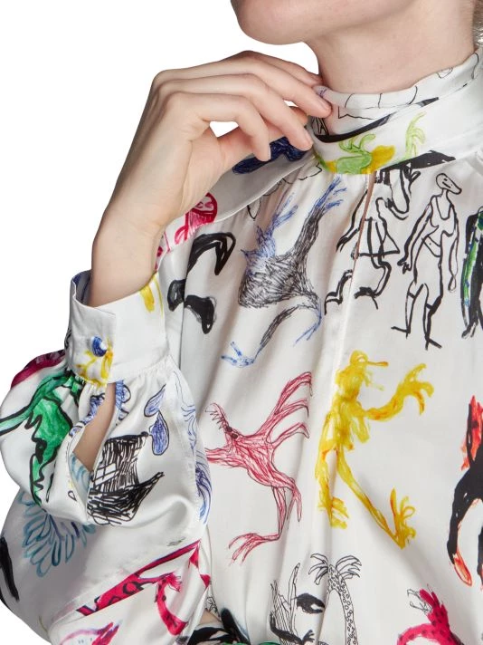 Balenciaga Artist Doodle Graphic Blouse - Image 7