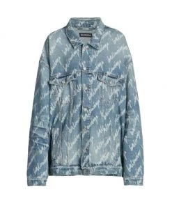 Balenciaga Oversized Logo Denim Jacket