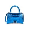 Balenciaga Hourglass Croc-Embossed XS Top Handle Bag