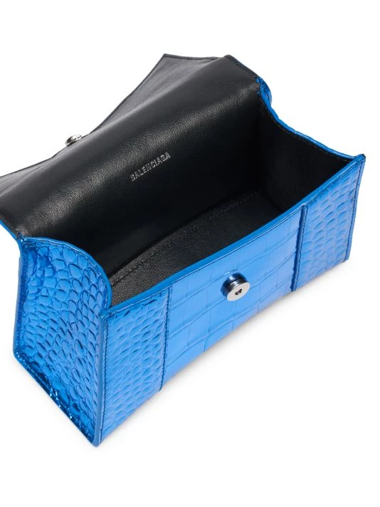 Balenciaga Hourglass Croc-Embossed XS Top Handle Bag - Image 3