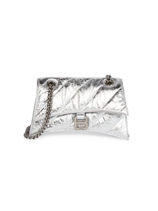 Balenciaga Crush Quilted Metallic Leather Chain Bag