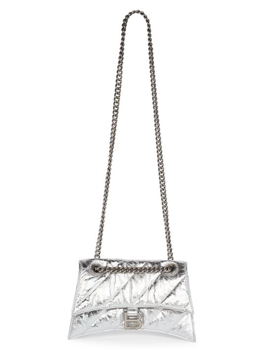 Balenciaga Crush Quilted Metallic Leather Chain Bag - Image 3
