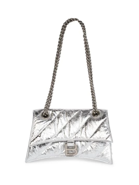 Balenciaga Crush Quilted Metallic Leather Chain Bag - Image 6