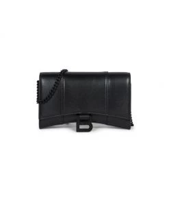 Balenciaga Leather Logo Chain Crossbody