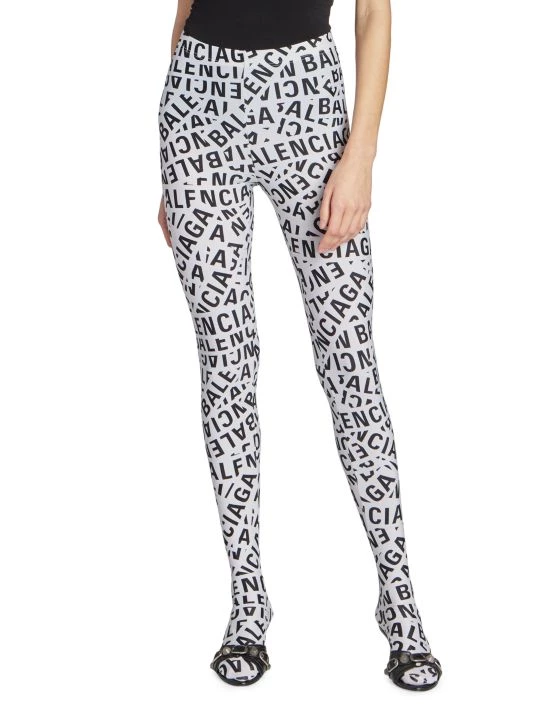 Balenciaga Logo Printed Leggings - Image 3