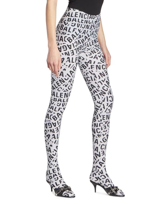 Balenciaga Logo Printed Leggings - Image 4