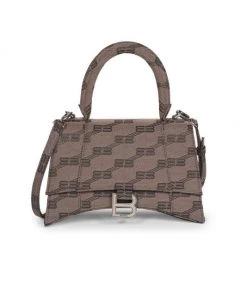 Balenciaga Small Hourglass BB Monogram Coated Canvas Top Handle Bag