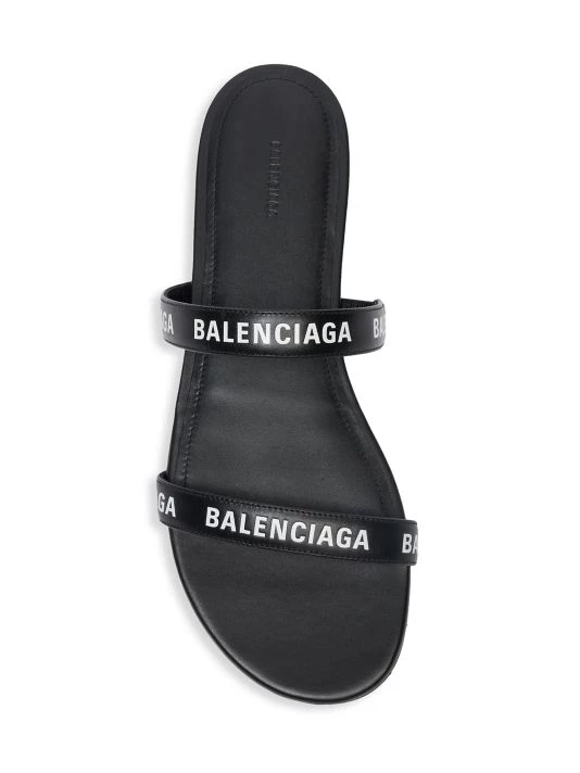 Balenciaga Leather Logo Slides Sweet Pink - Image 5