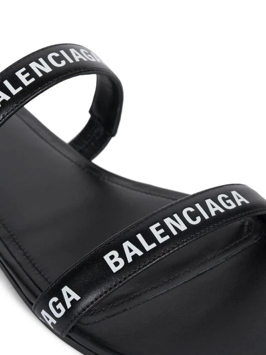 Balenciaga Leather Logo Slides Sweet Pink - Image 6