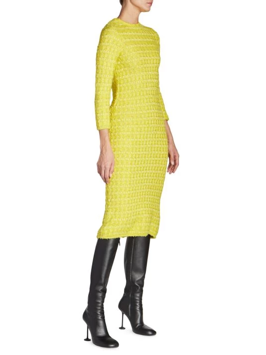 Balenciaga Tweed Buttoned Back-To-Front Midi Dress - Image 4