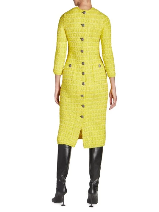 Balenciaga Tweed Buttoned Back-To-Front Midi Dress - Image 5