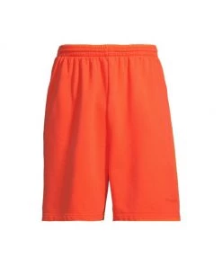 Balenciaga Wide-Leg Logo Sweat Shorts For Men Orange