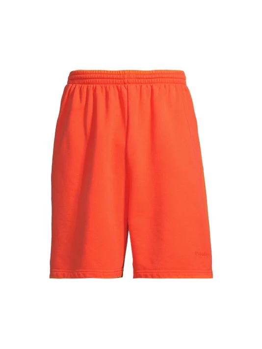 Balenciaga Wide-Leg Logo Sweat Shorts For Men Orange