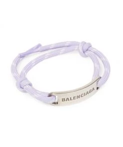 Balenciaga Cord Plate Bracelet For Men Khaki