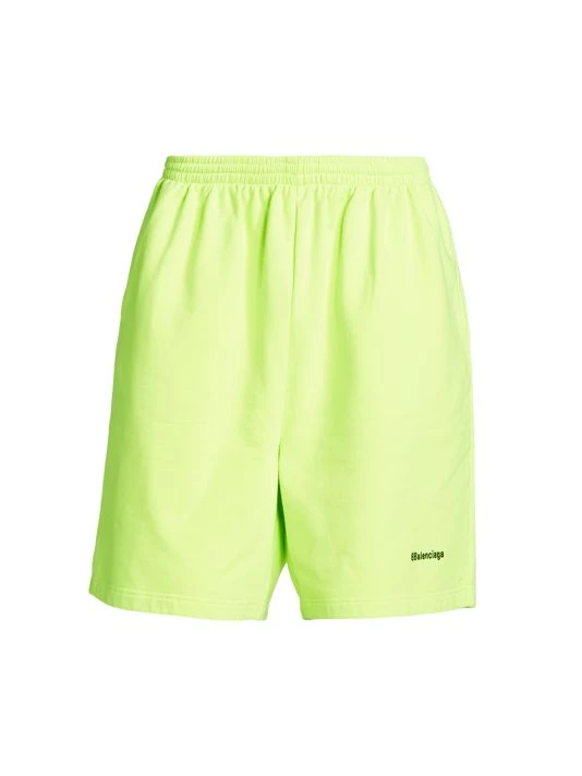 Balenciaga Wide-Leg Logo Sweat Shorts For Men Orange - Image 3