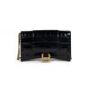 Balenciaga XS Downtown Croc-Embossed Leather Crossbody Bag