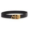 Balenciaga BB Buckle Croc-Embossed Leather Belt