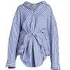 Balenciaga Oversized Striped Knotted Shirt