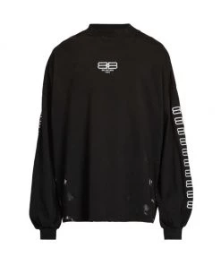 Balenciaga Distressed Logo T-Shirt For Men