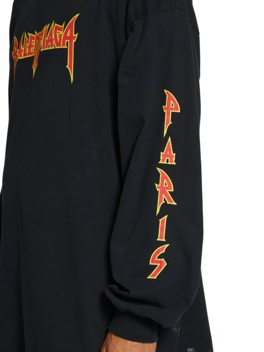 Balenciaga Oversized Metallic Long-Sleeved Crewneck Shirt For Men - Image 6