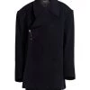 Balenciaga Safety Pinned Wrap Peacoat For Men