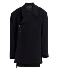 Balenciaga Safety Pinned Wrap Peacoat For Men