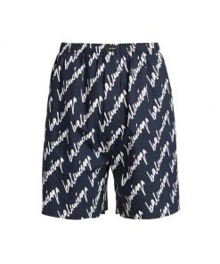 Balenciaga New Scribble Logo Pajama Shorts For Men