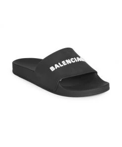 Balenciaga Logo Pool Slides For Men