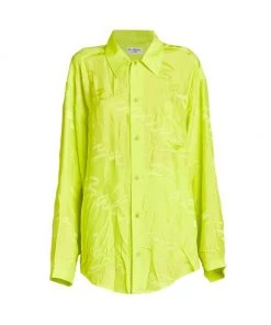 Balenciaga Oversized Satin Logo Shirt