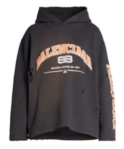Balenciaga Distressed Logo Hoodie