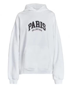Balenciaga Cities Oversized Paris Logo Hoodie
