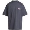 Balenciaga Oversize Campaign Logo Cotton T-Shirt For Men Pacific Blue
