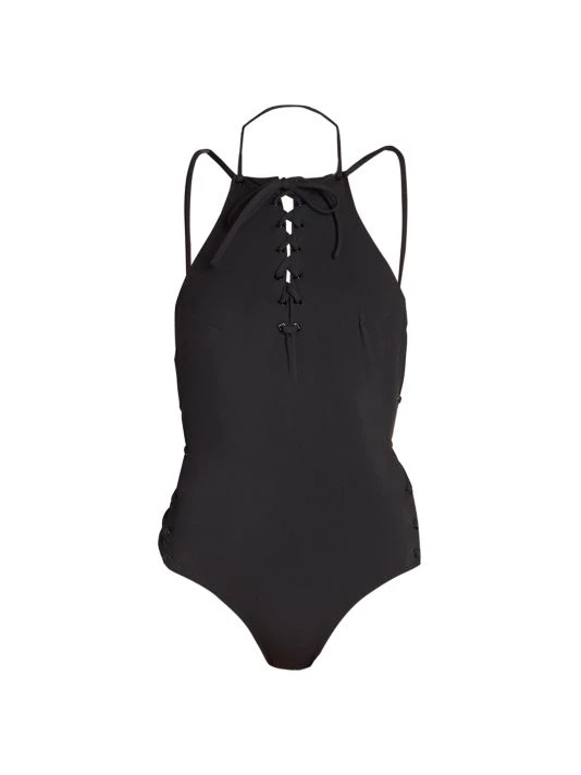 Balenciaga Lace-Up One-Piece Swimsuit