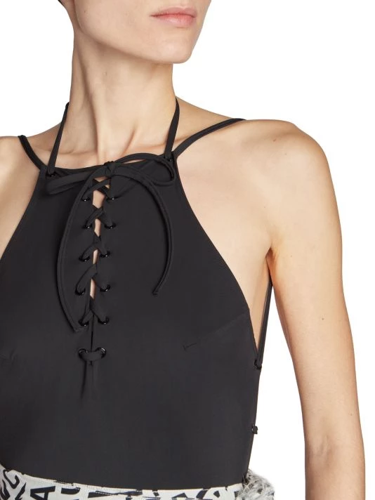 Balenciaga Lace-Up One-Piece Swimsuit - Image 6