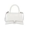Balenciaga Small Hourglass Leather Top Handle Bag Bianco