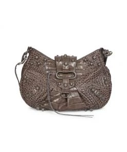 Balenciaga Medium Le Cagole Leather Shoulder Bag Medium Grey