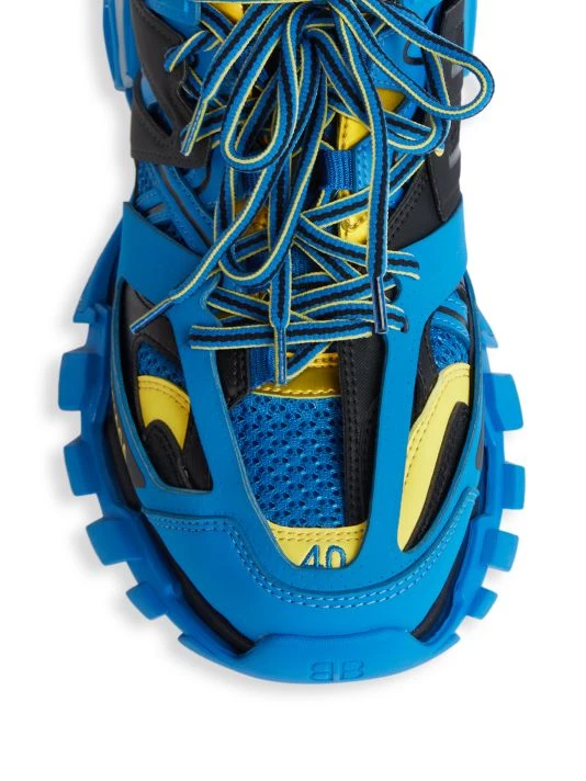 Balenciaga Track Lace-Up Sneakers For Men Blue Yellow Black - Image 4