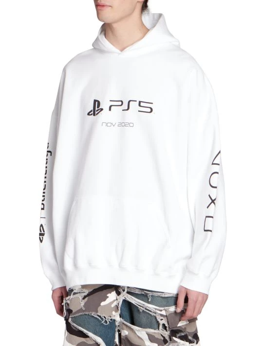 Balenciaga Boxy-Fit Playstation Hoodie For Men - Image 4
